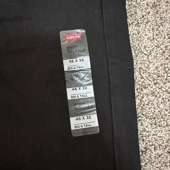 LEVI'S Men's 550 Relaxed Fit Jeans (Big & Tall) Size 46X32 In Black - Picture 10 of 16
